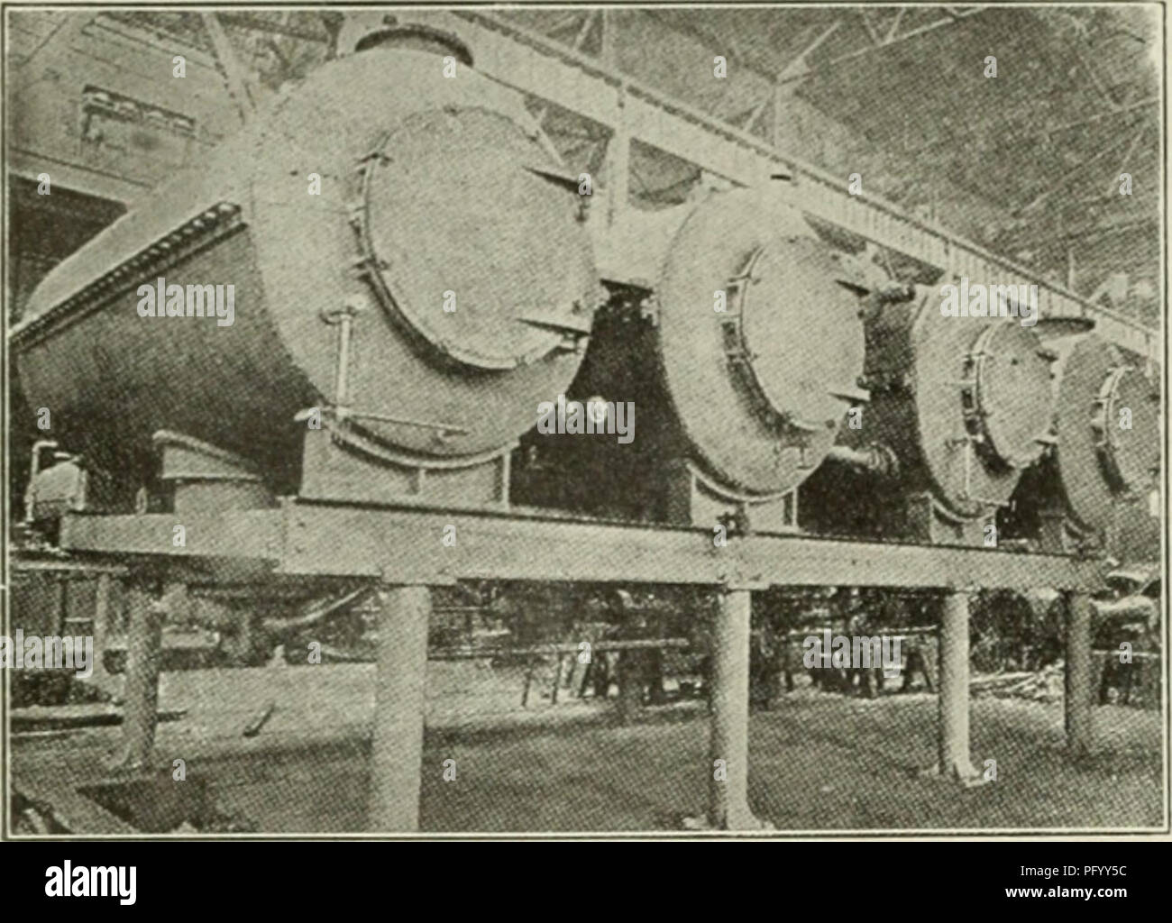 . The Cuba review. THE CUBA K E V 1 K W Lillie Multiple Evaporators. Model of 1904-1905 (Patented) "One of three Lillie quad- ruple effects installed in 1907, in sugar factories in Formosa, belonging to the Taiwan Seito Kabushiki Kwaisha, of Tokio, Japan. Two more quadruple effects, one to handle 550,000 gallons of cane juice per twenty-four hours, and the other to handle 325.000 gallons in the same period, are now (July 1st, 1909) being built for the same Japanese Company, also for service in Formosa. These quadruple effects are arranged for reversing the course of the vapors and heat at Stock Photo