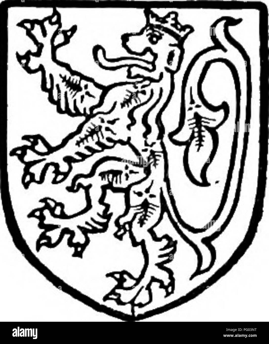 The Victoria history of the county of Lancaster;. Natural history. Bromley.  Quarterly per fesse indented gules and or. Gerard of Bryna. A%ure a lion  rampant ermine croivned or. whom the estate