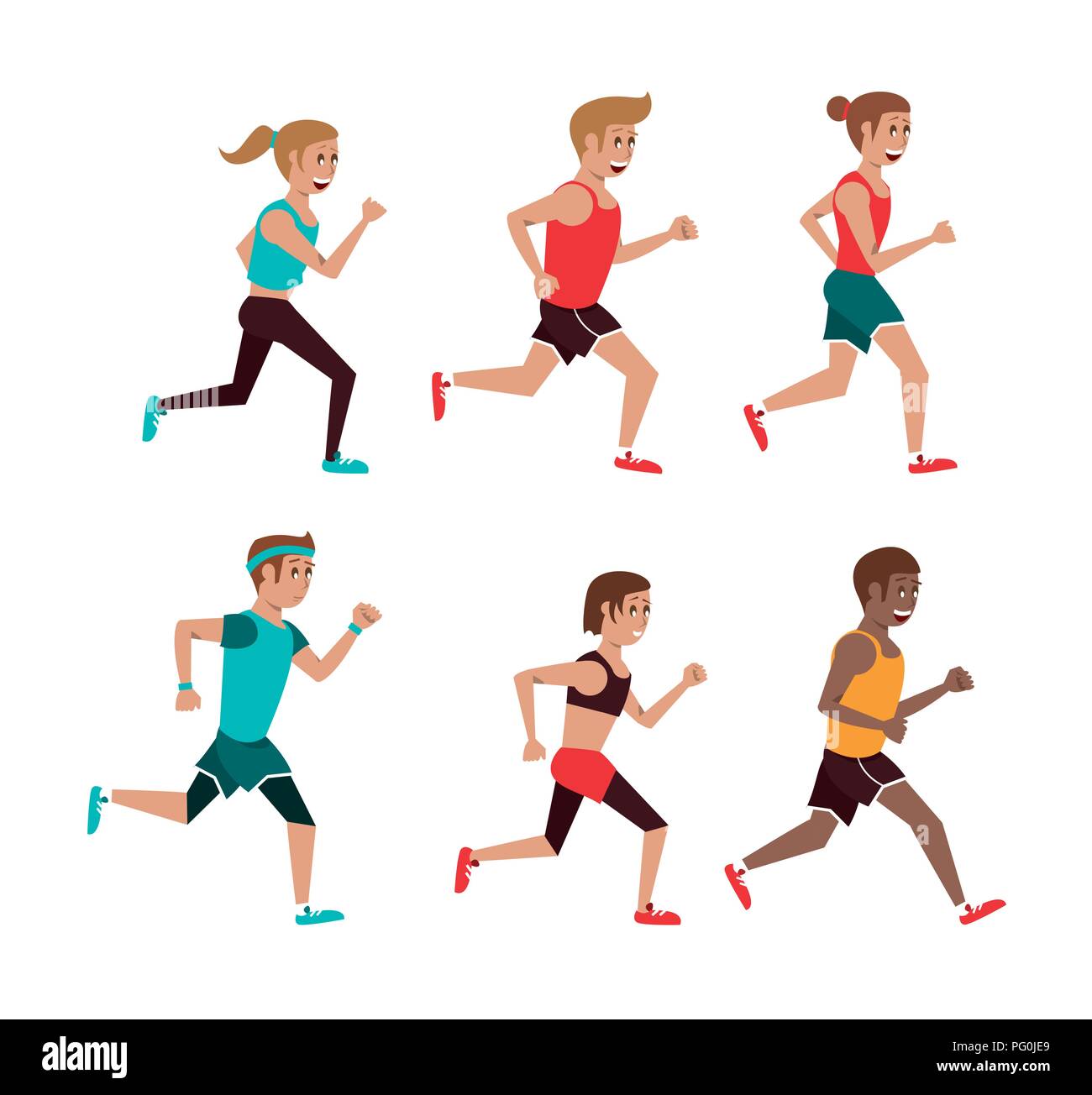 Set of people running cartoons Stock Vector Image & Art - Alamy