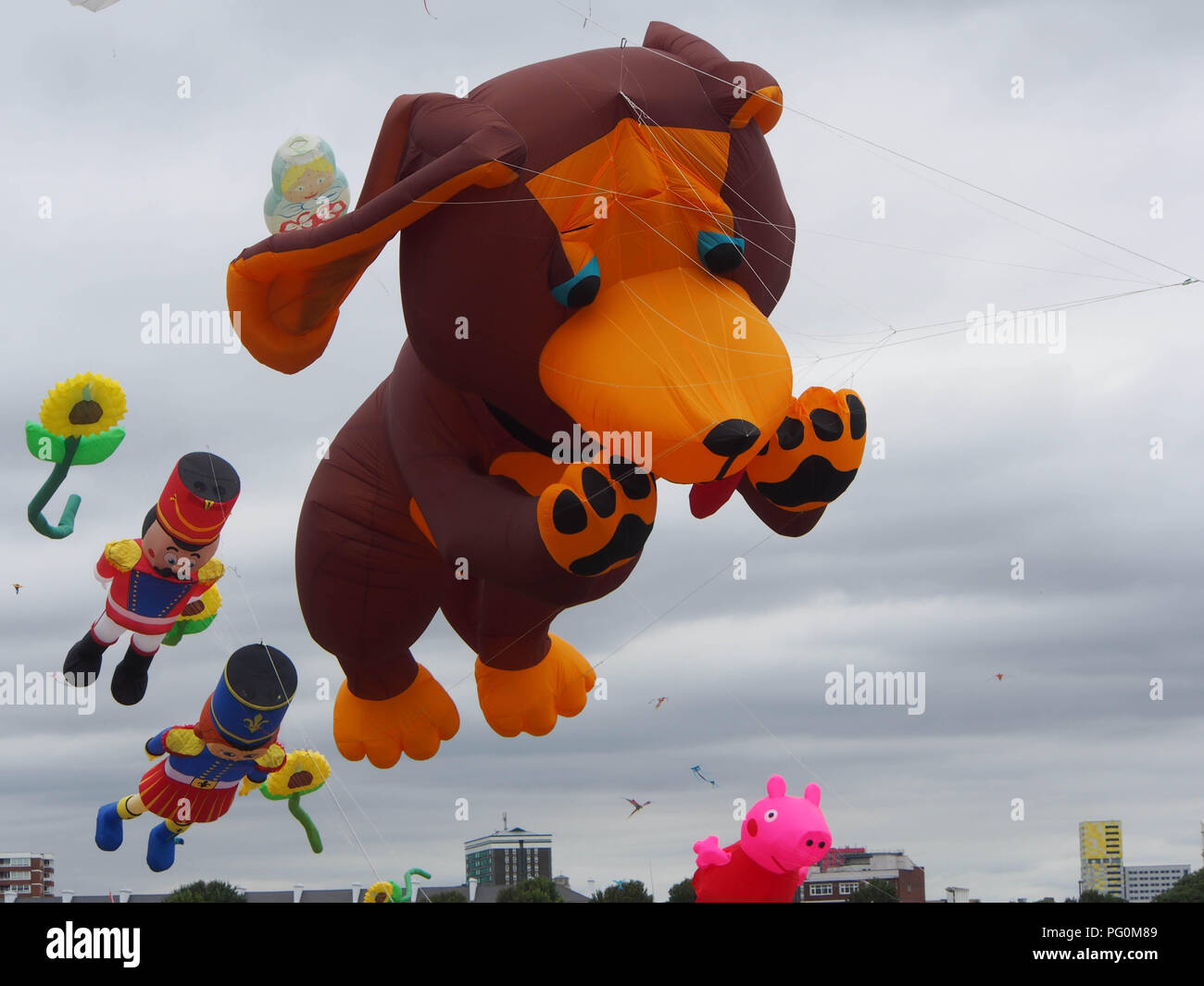 A Dog kite flying at Portsmouth international Kite festival. England Stock Photo