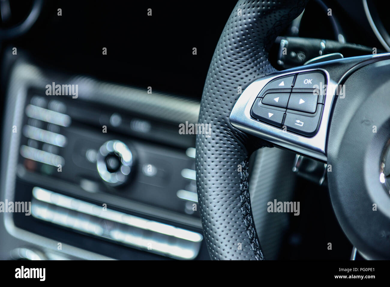 car ventilation system and air conditioning - details and controls of modern car. Stock Photo