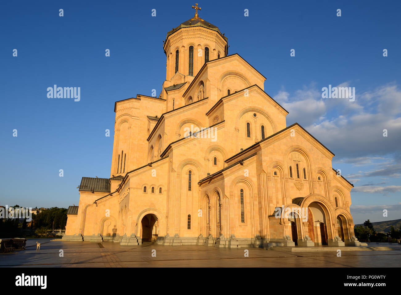 Holy Trinity Cathedral is the main cathedral of the Georgian Orthodox Church located in Tbilisi, the capital of Georgia Stock Photo