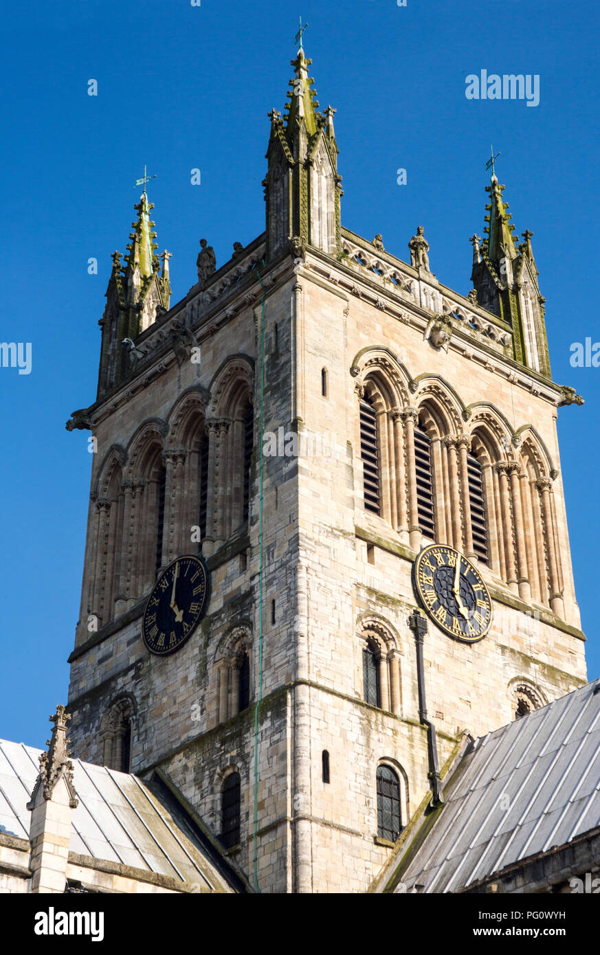 Selby Abbey Clock Tower Stock Photo