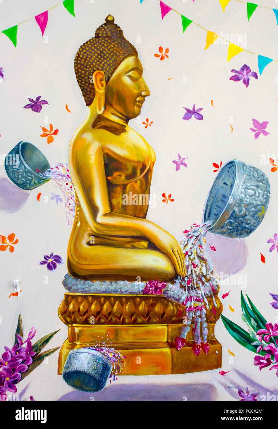 Songkran Artwork Bangkok Thailand 2 Stock Photo