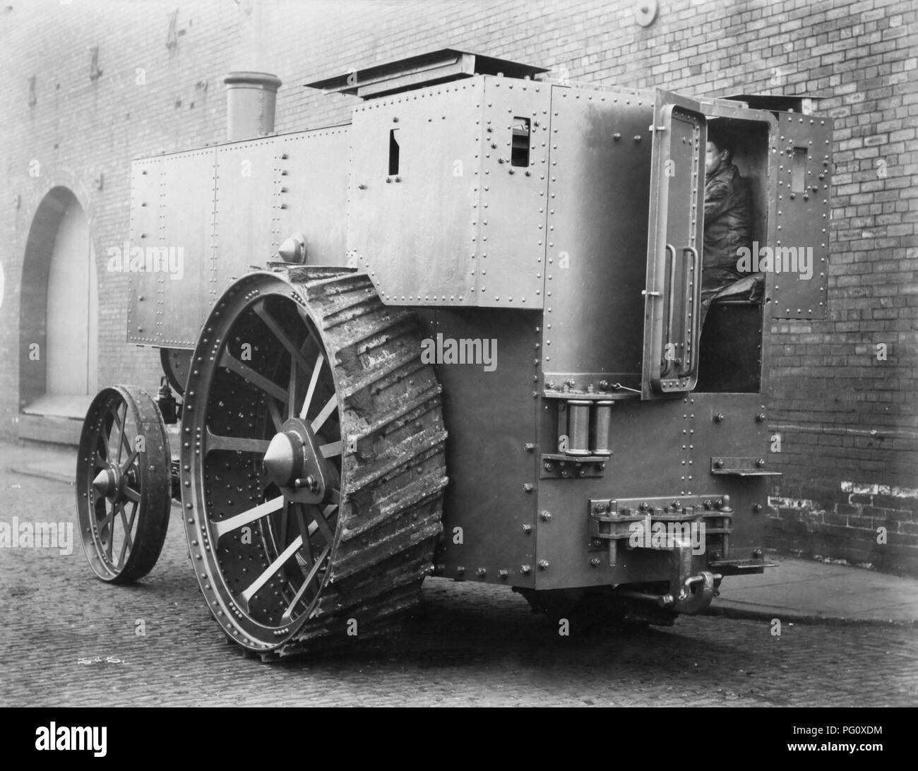 Fowler F5 armoured traction engine circa 1900 Stock Photo