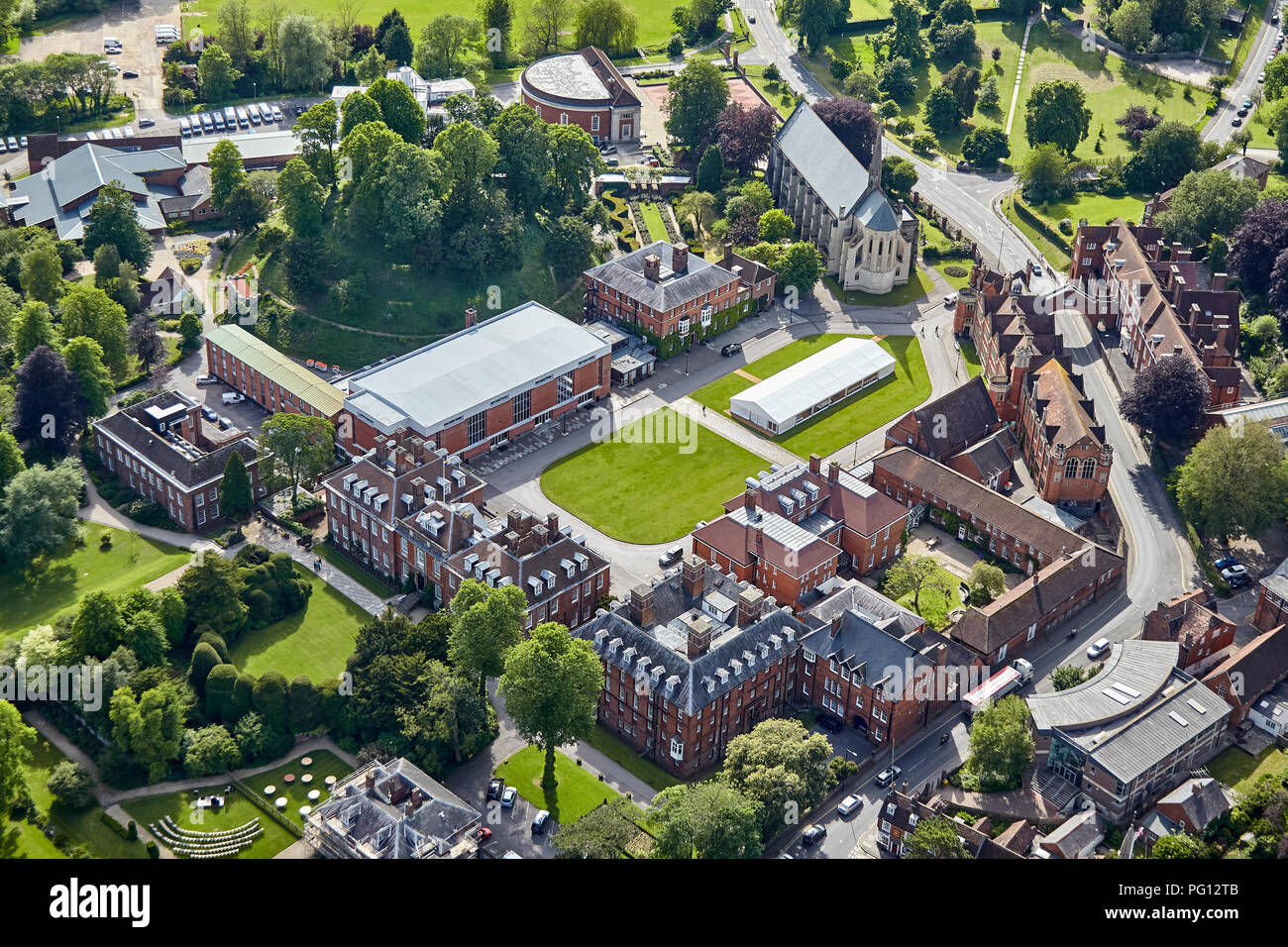 Aerial view of Marlborough College buildings and grounds Wiltshire Stock Photo