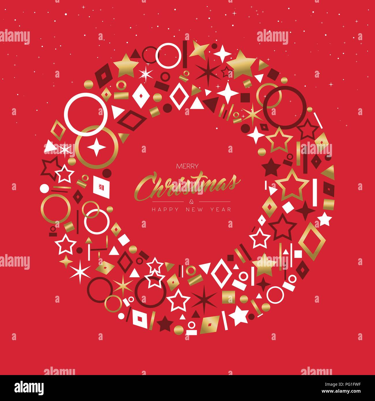 Merry Christmas and Happy New Year greeting card design with elegant ...
