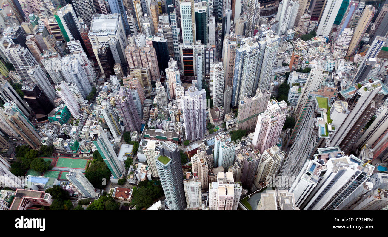 Top view of Hong kong, Hongkong city, China Stock Photo