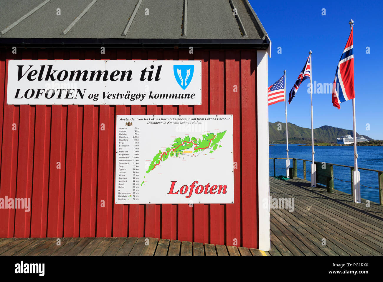 Leknes Harbour, Lofoten Islands, Nordland County, Norway Stock Photo