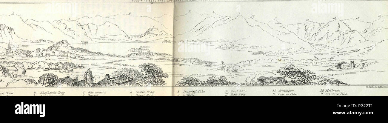 . A complete guide to the English lakes. Natural history. MOUNTAINS SEEN FROM APP T^ g^^^-suslig^^^pSi^^^^^ THWAITE NEAR KESWICK. 31J^Jlla2l3 ,!D elfc,. J WtzHoty Crax/ 2 J^aZcarL Crcu^ 0 S?i-Â£p7/-arc[s- Groj^ 1 Xow3 are 7&gt;&amp;Zf&gt;w 4 S/MJ'ccnLaTiX. 5 BrTin/I. CcLsAe. Gr-CLff 7 GrecbtJrruZ 12 GrasTTioor- 13 Caxisez/Ftka H life7,ireaJc â 15 tiTTÂ£/Lale IVce. &quot;WBanfci.SoiaiiLbiirgi. Please note that these images are extracted from scanned page images that may have been digitally enhanced for readability - coloration and appearance of these illustrations may not perfectly resemble th Stock Photo