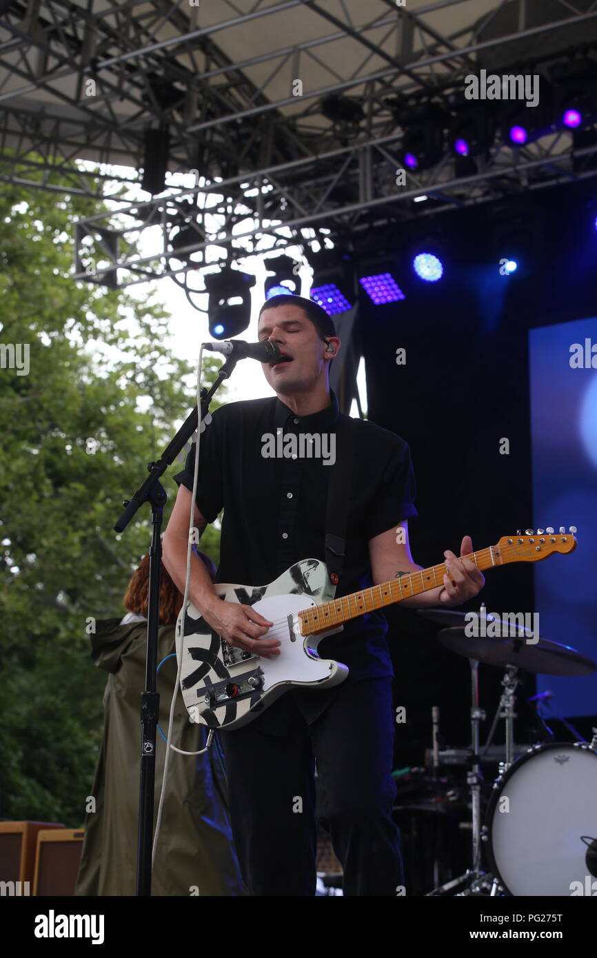 OZY Fest at Central Park  Featuring: Grouplove Where: New York, New York, United States When: 22 Jul 2018 Credit: Derrick Salters/WENN.com Stock Photo