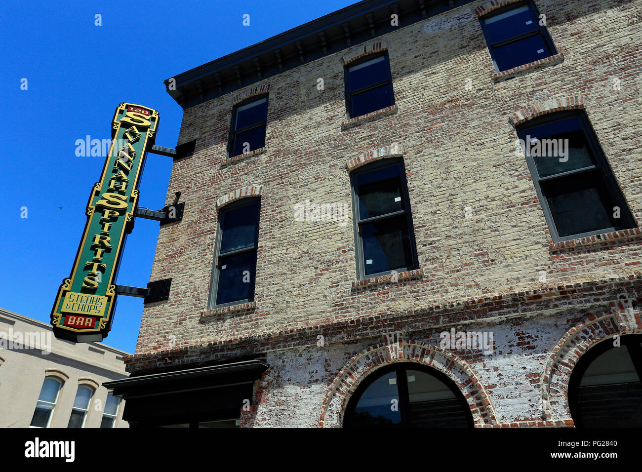 Old liquor store in Savannah, Stock Photo Alamy
