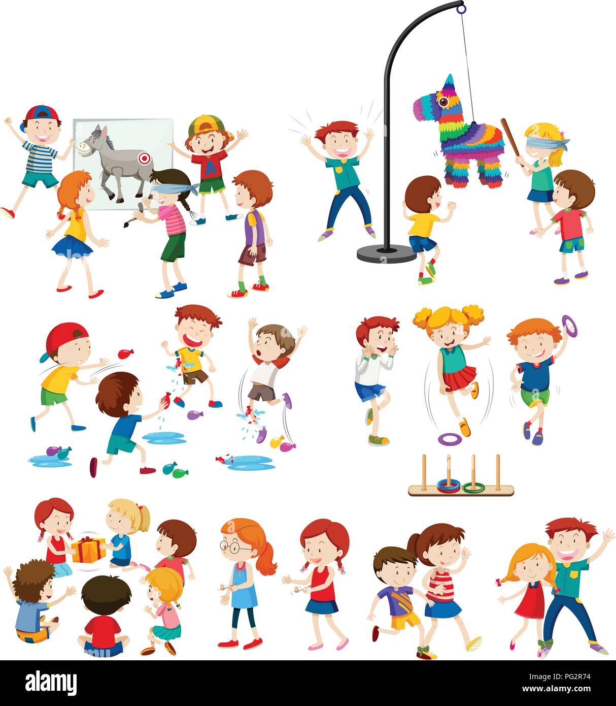A set children and outdoor activities illustration stock vector image