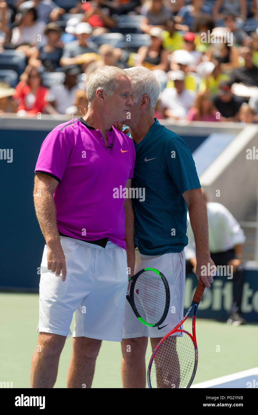 New York, NY - August 22, 2018: John McEnroe, Patrick McEnroe, James