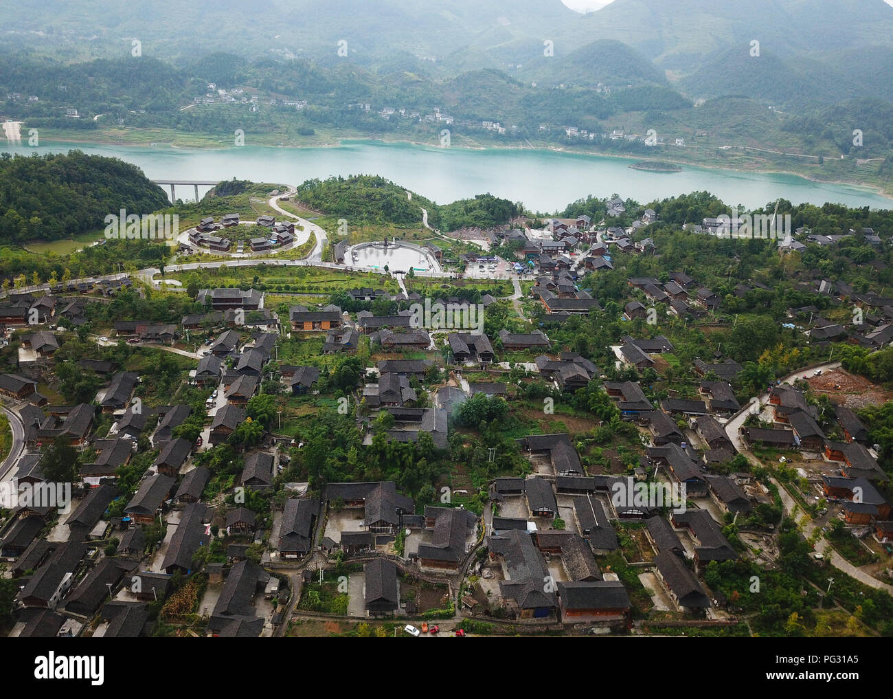 Zunyi, Zunyi, China. 23rd Aug, 2018. Zunyi, CHINA-Aerial photography of ...