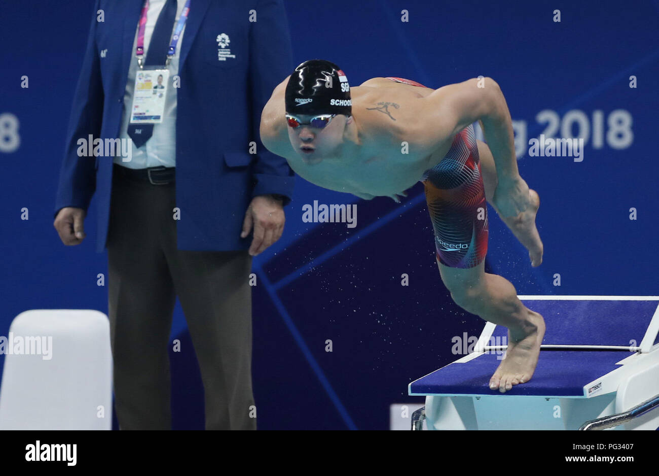 Jakarta, Indonesia. 23rd Aug, 2018. Joseph Isaac Schooling of Singapore