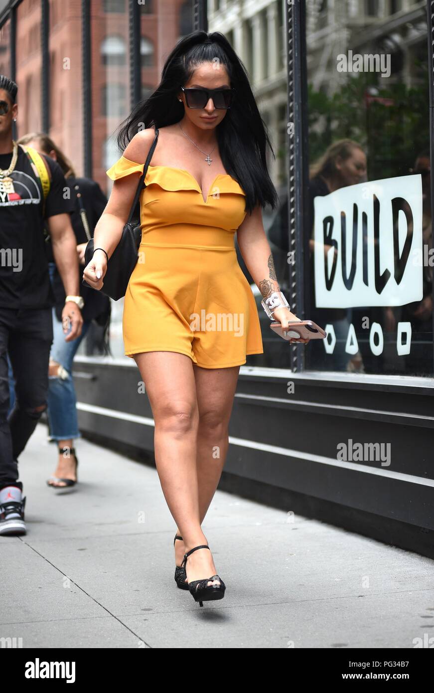 Angelina Pivarnick out and about for Celebrity Candids - WED, , New York, NY August 22, 2018. Photo By: Kristin Callahan/Everett Collection Stock Photo
