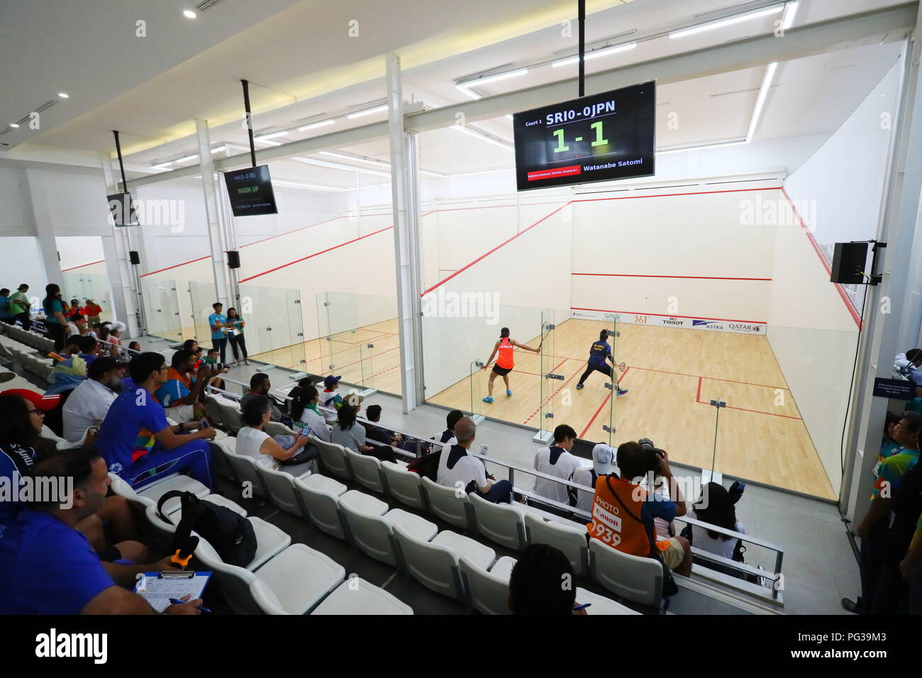 Jakarta, Indonesia. 23rd Aug, 2018. General view Squash Women's