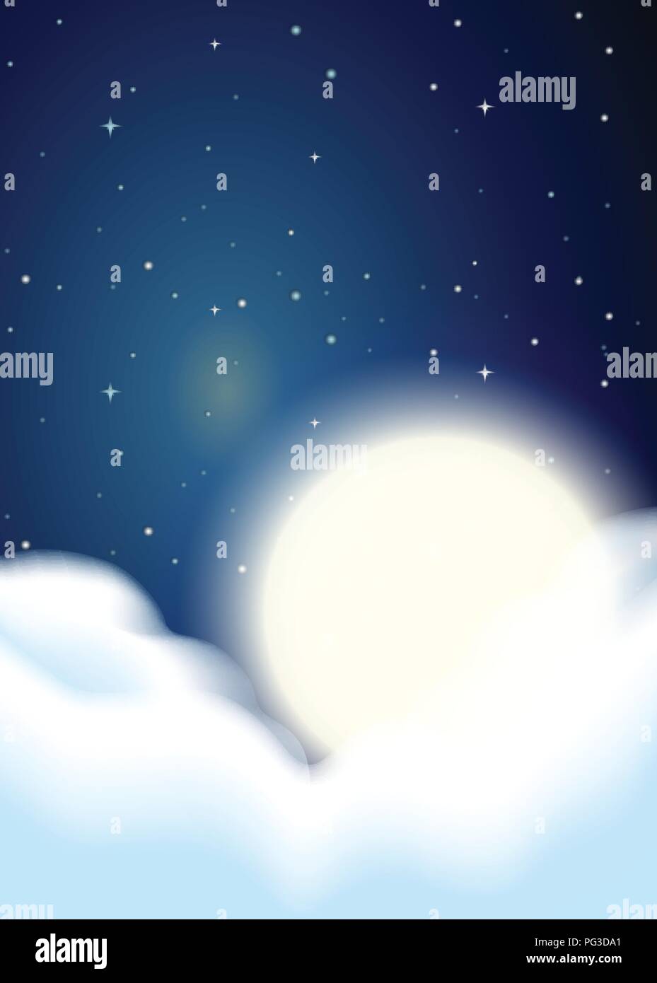 Full moon and clouds background illustration Stock Vector Image & Art ...