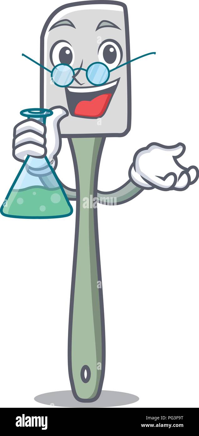 Professor Silicone Spatula Kitchen Utensils Character Cartoon Stock Vector Image Art Alamy