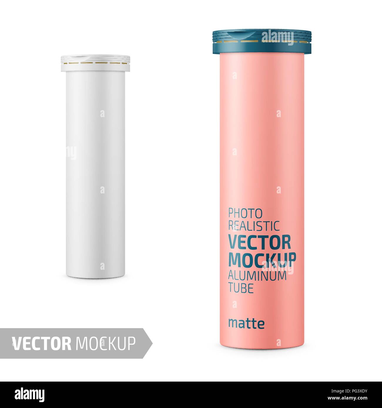 Round matte aluminum tube with sample design Stock Vector Image & Art