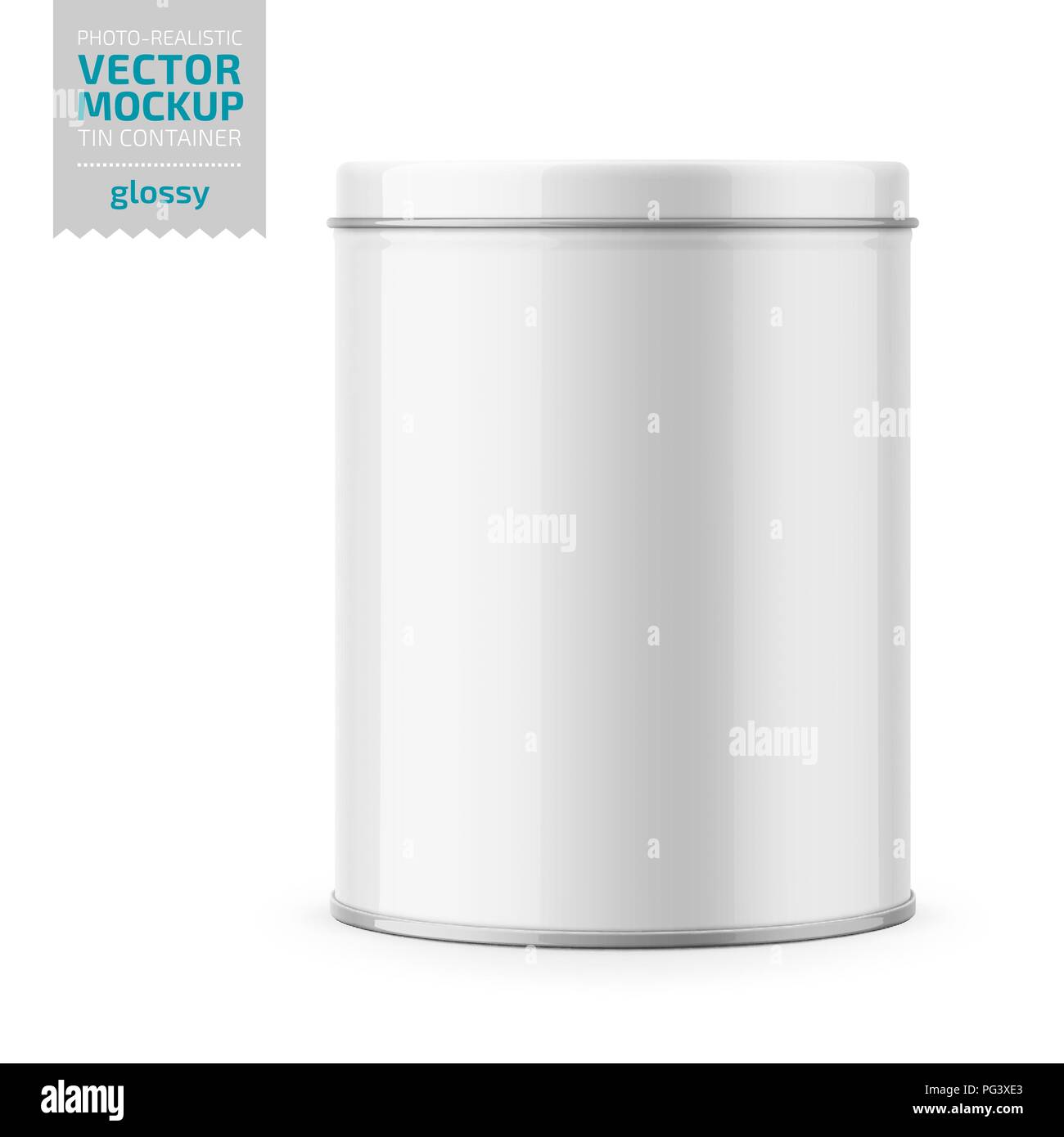 Download Round Glossy Tin Can With Lid Template Stock Vector Image Art Alamy PSD Mockup Templates