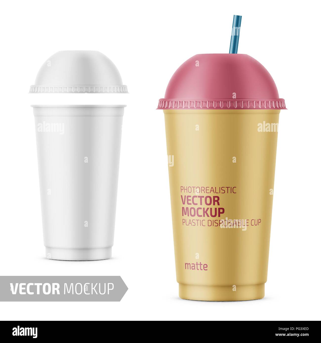 White disposable plastic cup with dome lid Stock Vector Image & Art Alamy