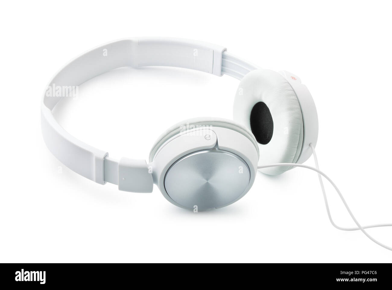 White headphones isolated on white Stock Photo