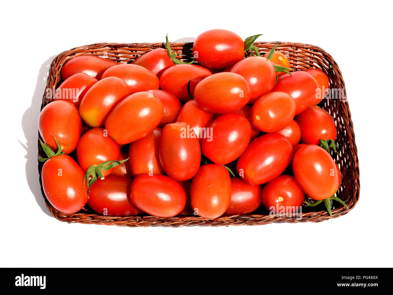 Pflaumentomate, Pflaumen-Buschtomate, Ravello, Tomate, Lycopersicon, esculentum Stock Photo