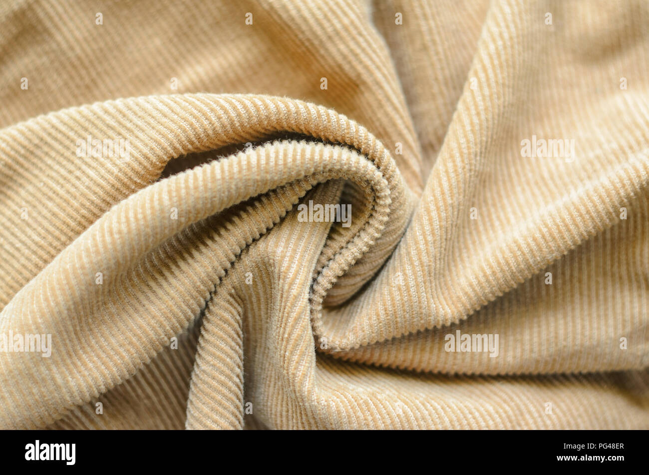 Texture of Soft Velvet Fabric with Folds Closeup. Texture of Beige ...
