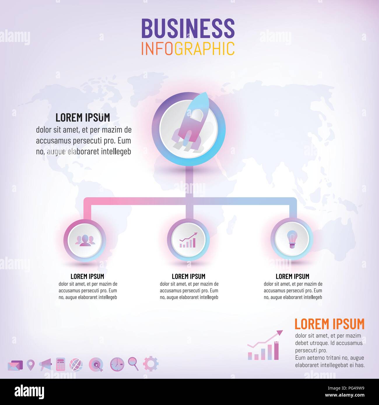 Business presentation creative concept infographic with 3 options, steps, processes. Data visualization chart. Vector illustration Stock Vector