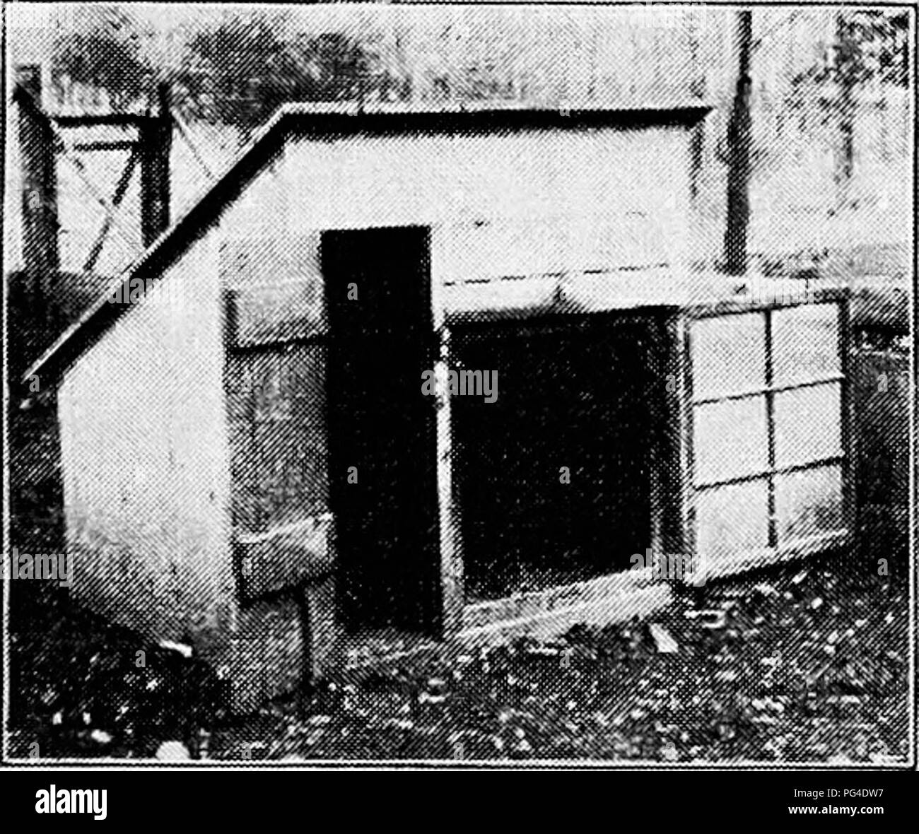 . Principles and practice of poultry culture . Poultry. Kii;. I7-- I'oop with window in door Fig. 17J. Coop with chick door. l^M ,^.'»^ .,: '*^i â¢'10.174. Convertible front; either Fii;. 175. With IJutch doors. (I'hoto- opcn or closed graph from J. C Pattison) â 1 ^B ! "'^mZT BSHHIKiHBI Fig. 176. Upper part of front open (Photograph from Department of Agri- culture, Victoria, British Columbia) Fig. 177. Wide spaces between boards on front and one side. (Photograph from Rhode Island Agricultural College) COOPS FOR INDOOR BROODERS AND GROWING CHICKS 133. Please note that these images are Stock Photo