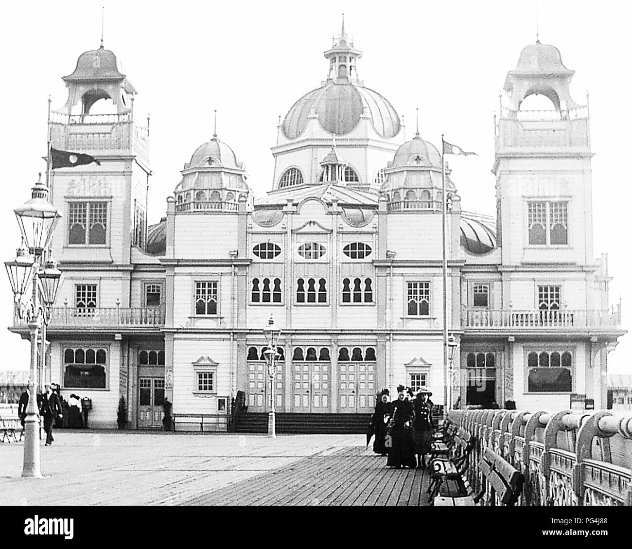 Morecambe Pier, Victorian period Stock Photo