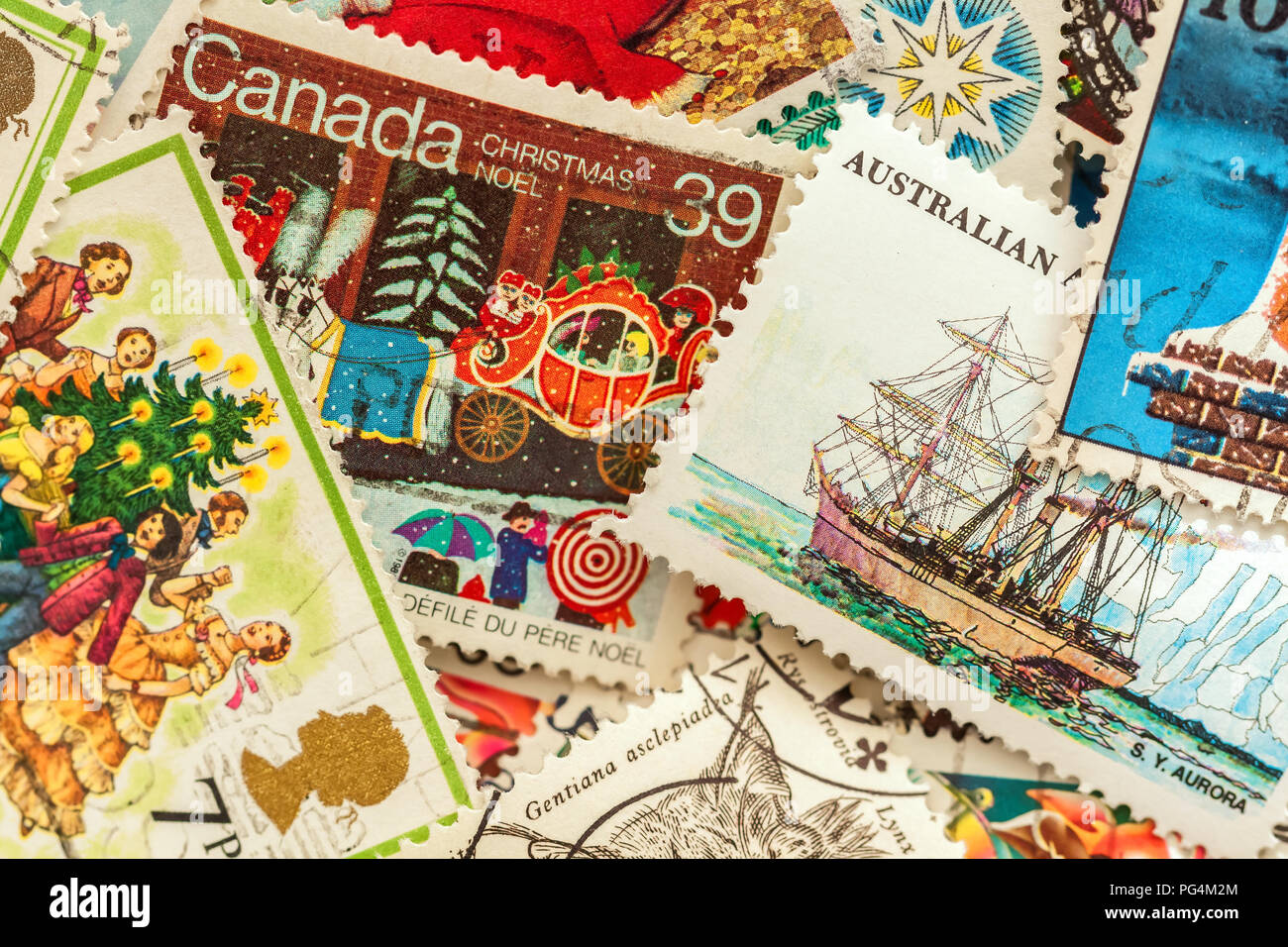 Collection hobby collecting stamps hires stock photography and images