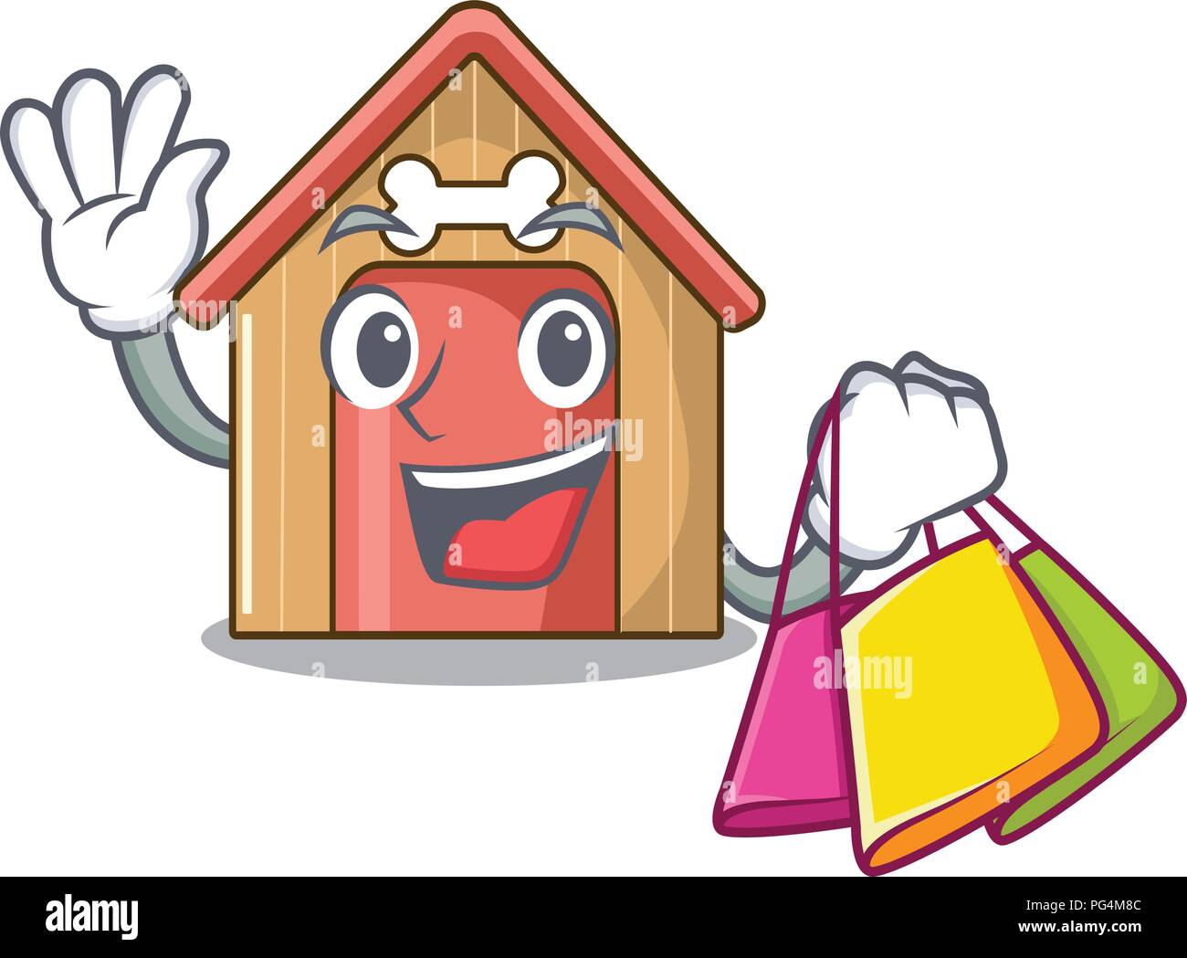 Shopping cartoon dog house and bone isolated Stock Vector Image & Art