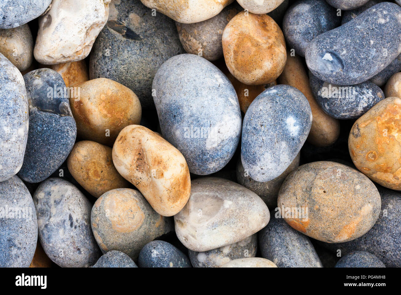 Pebbles at top of beach, Sandwich Bay, Kent, UK. Stock Photo