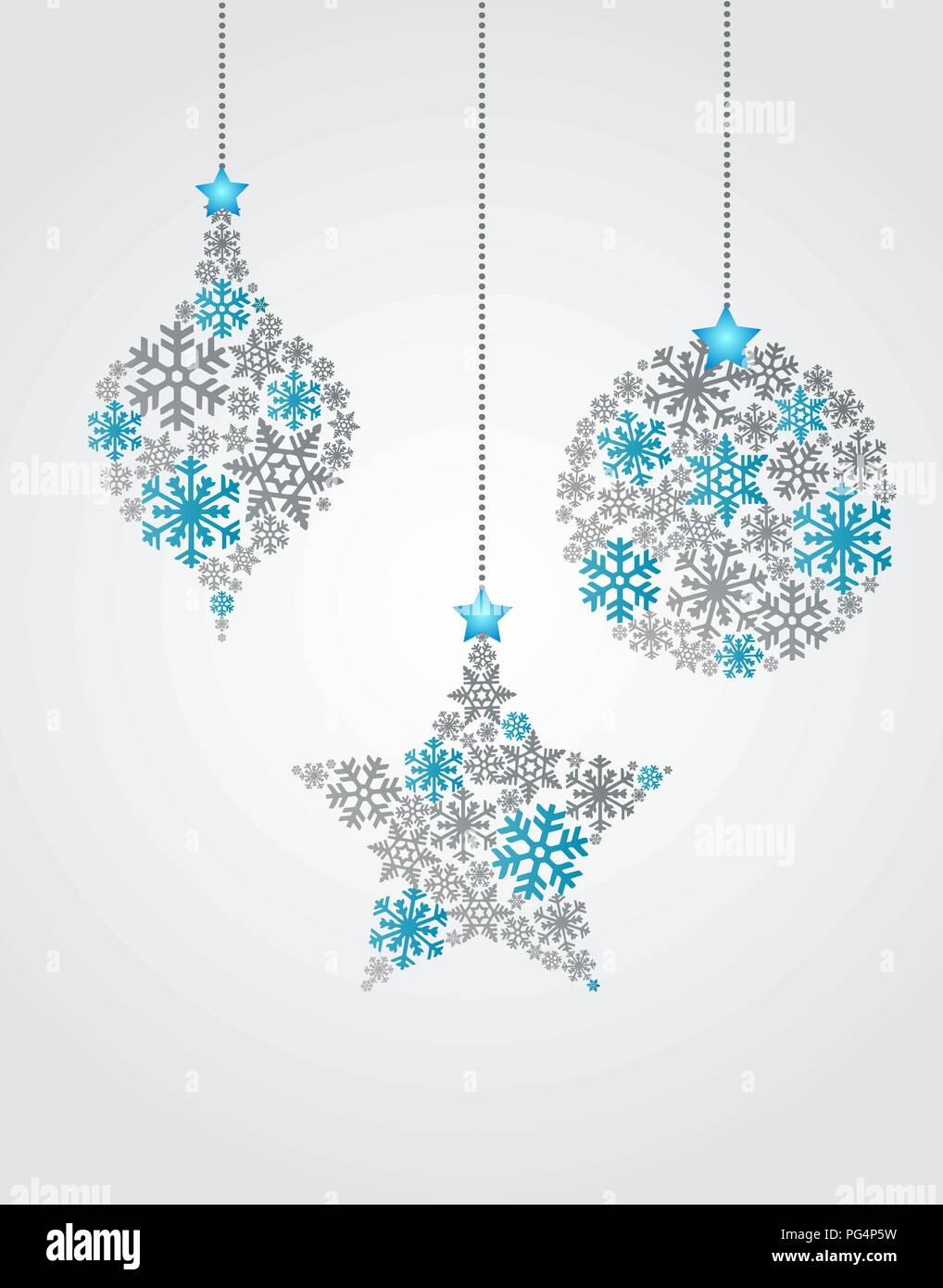 Christmas ornaments made from snowflakes vector illustration Stock ...