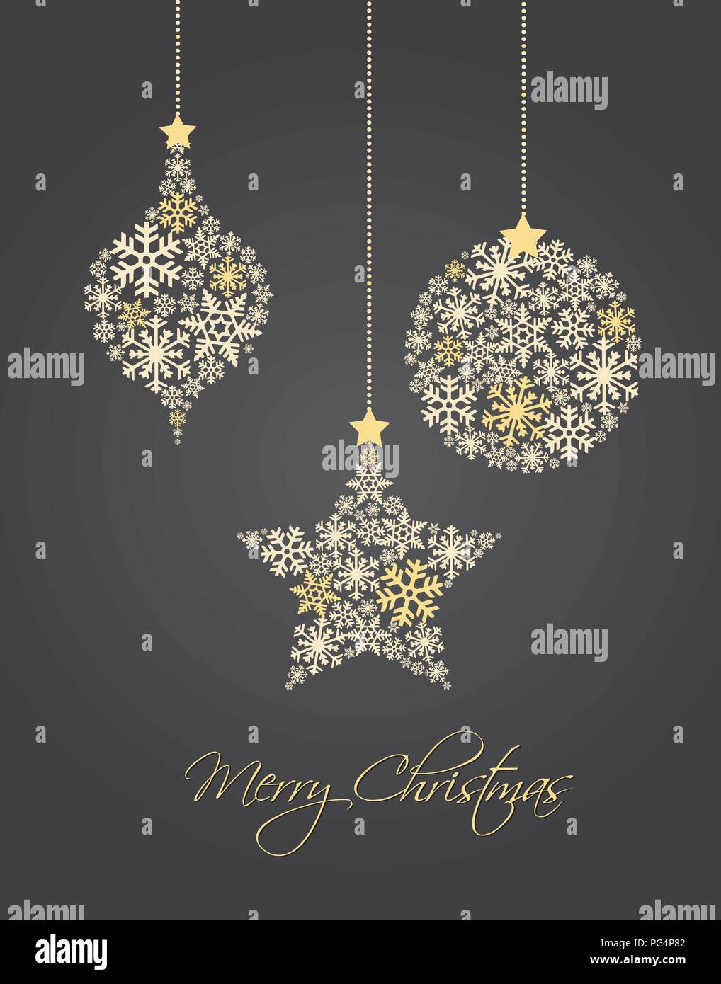 Christmas ornaments made from snowflakes vector illustration Stock ...
