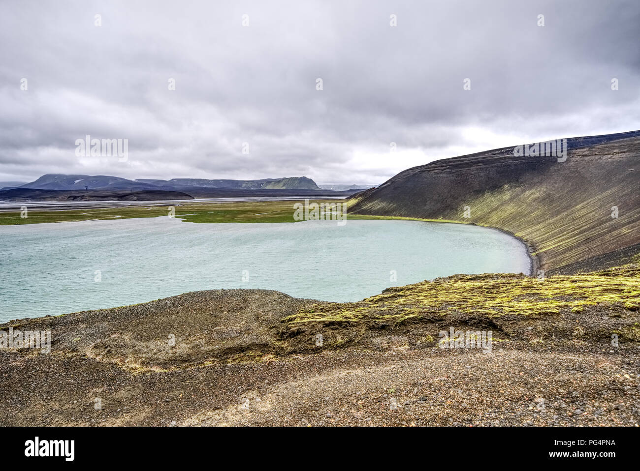 Volcanic lake in Iceland Stock Photo - Alamy