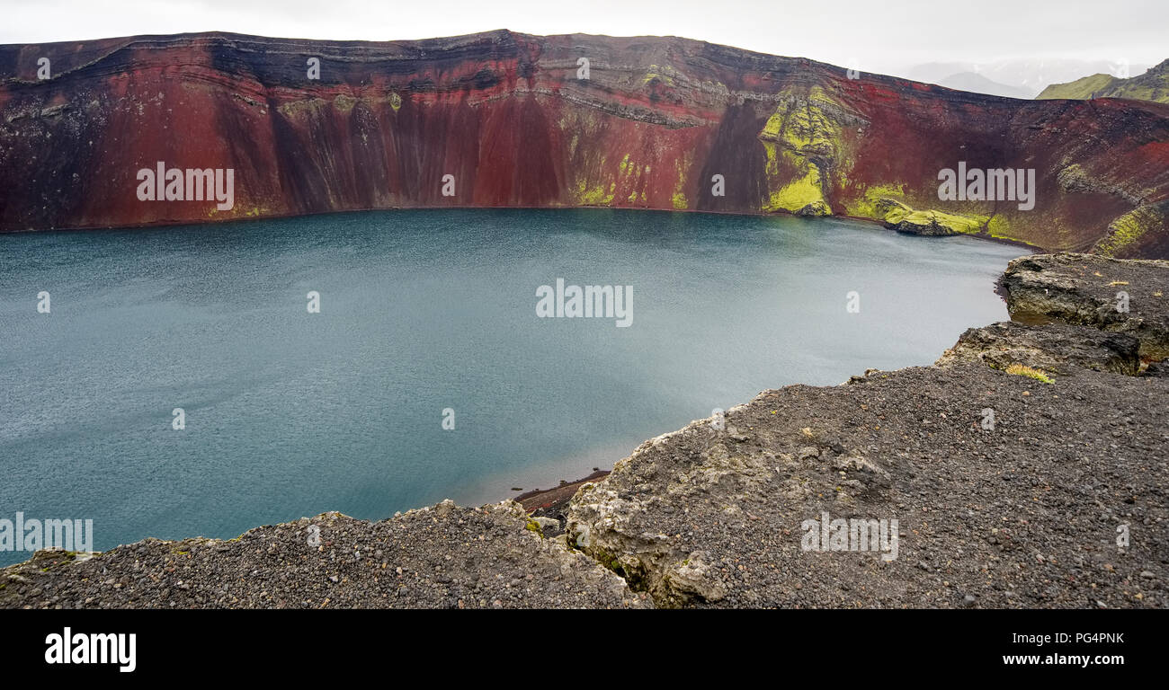 Volcanic lake in Iceland Stock Photo