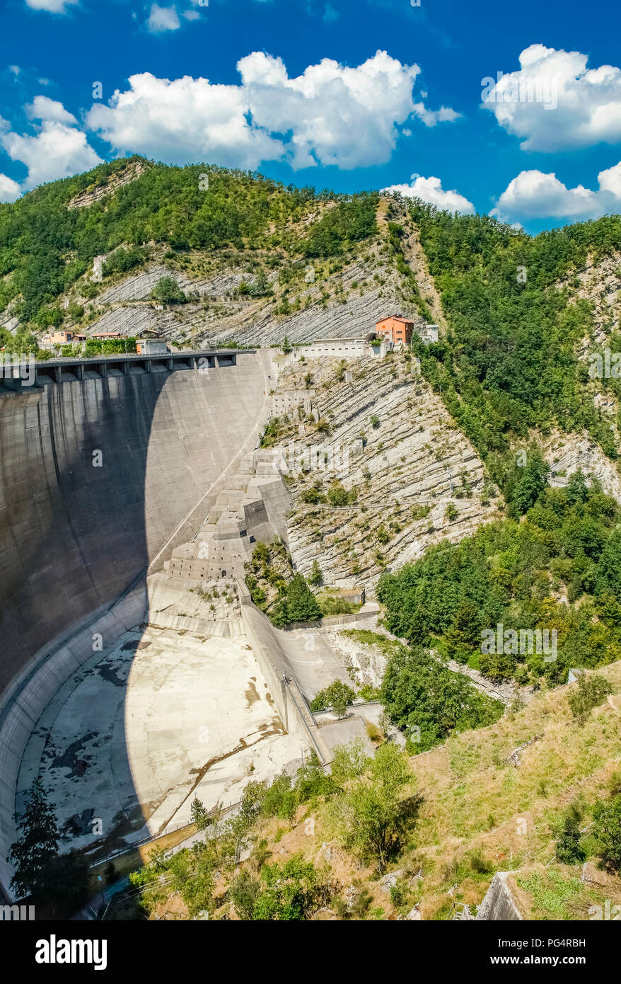 Italy Emilia Romagna Casentino National Park Ridracoli:Ridracoli Dam on the Bidente river Stock Photo