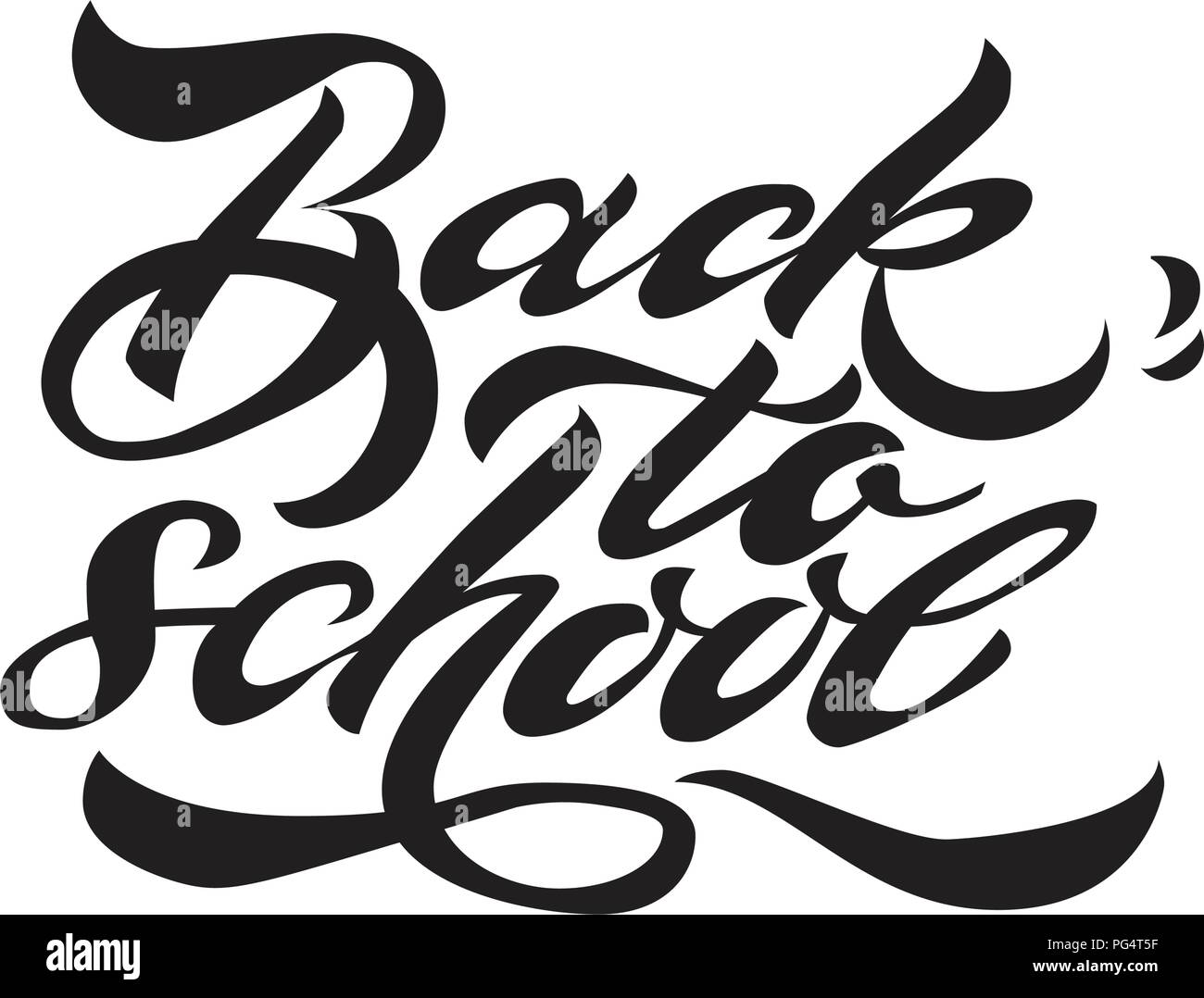 Back to school banner hand lettering Vector illustration. white background Stock Vector