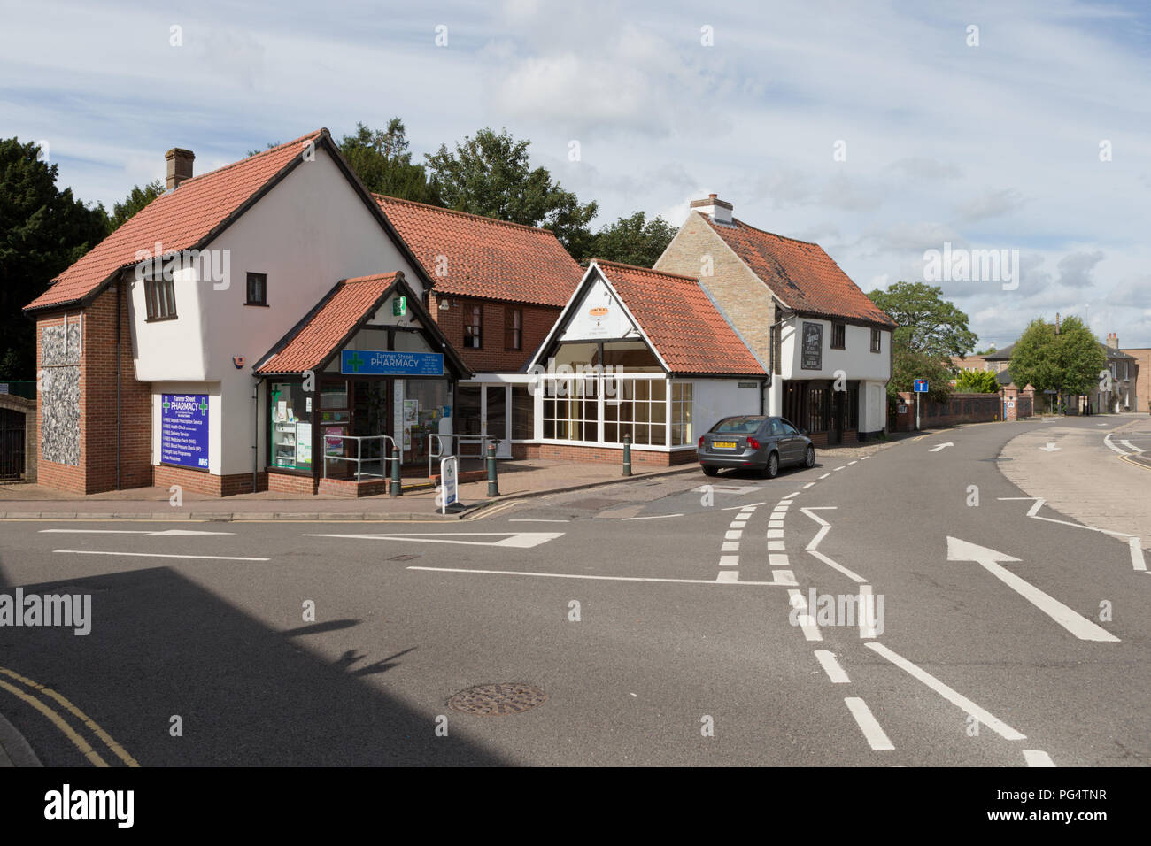 School Lane, left, Tanner Street to right, Thetford. Unsharpened Stock