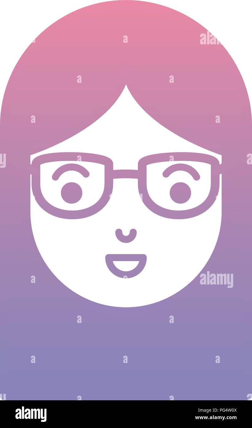 beautiful and young woman head with glasses Stock Vector Image & Art ...