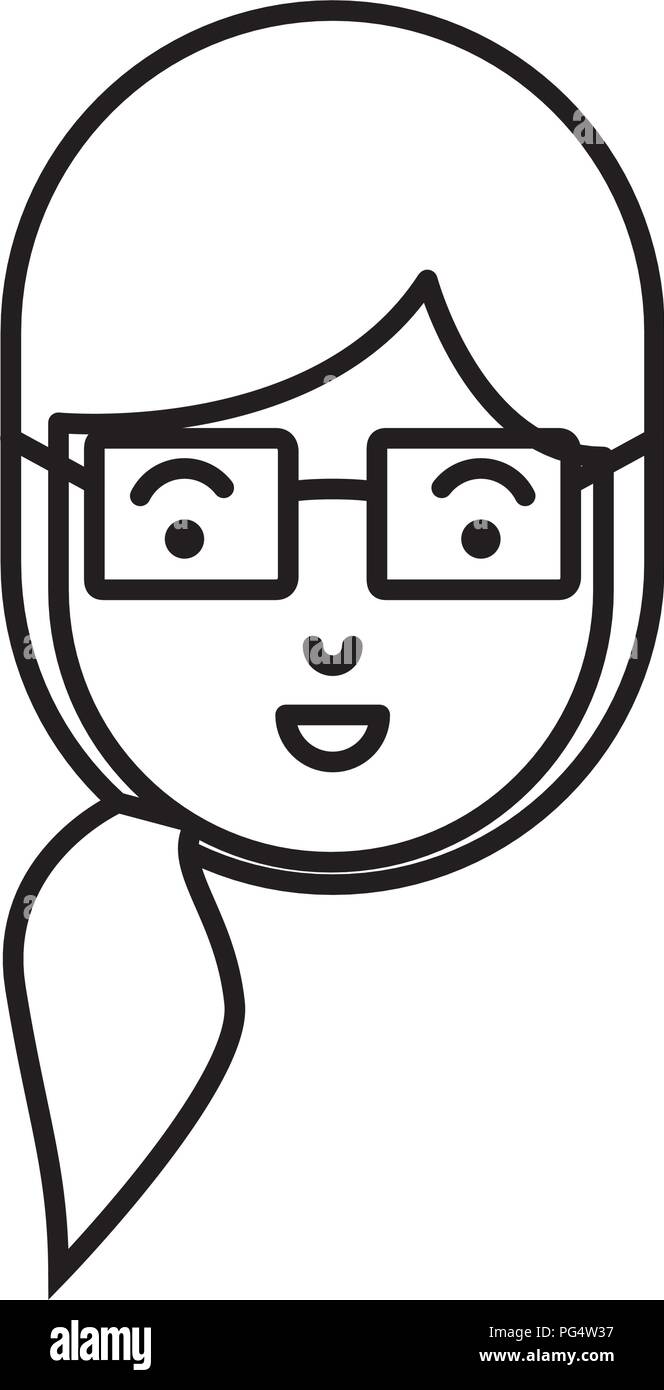 beautiful and young woman head with glasses Stock Vector Image & Art ...