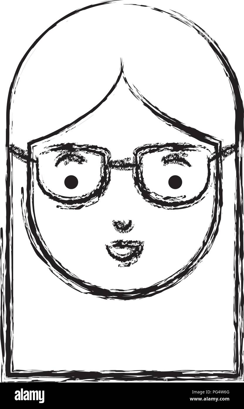 beautiful and young woman head with glasses Stock Vector Image & Art ...