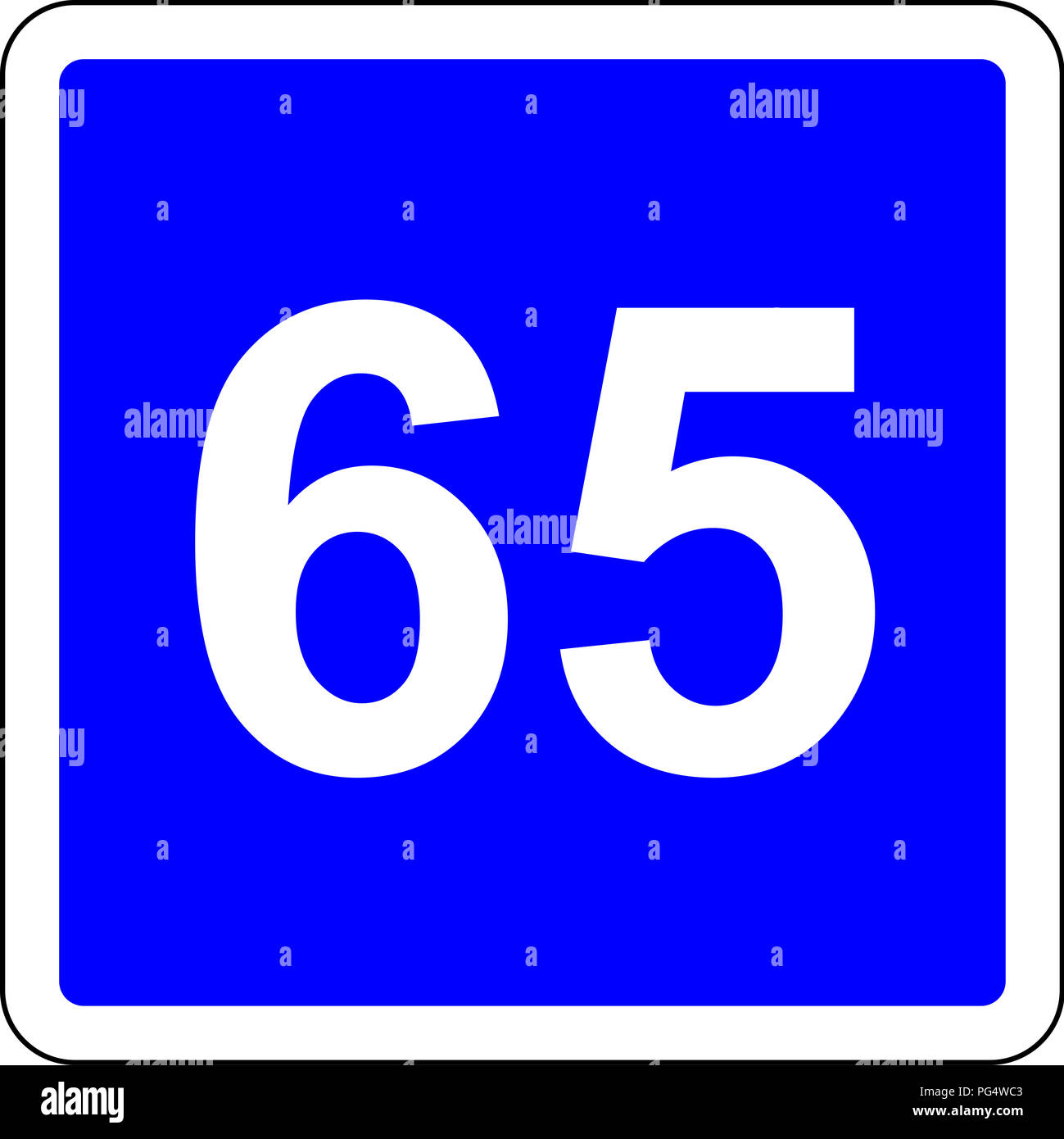 Road Sign With Suggested Speed Of 65 Km H Stock Photo Alamy