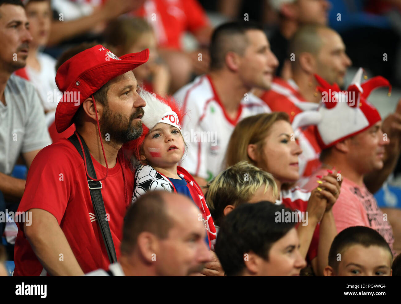 POZNAN, POLAND - MAY 08, 2018: International friendly game between Poland and Chile o/p: polish fans Stock Photo