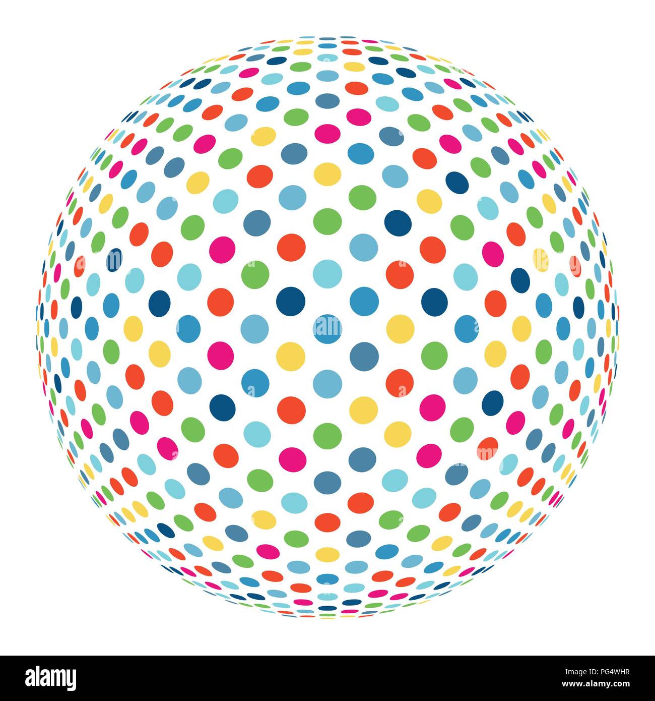 Colorful abstract mosaic sphere 3D vector background Stock Vector