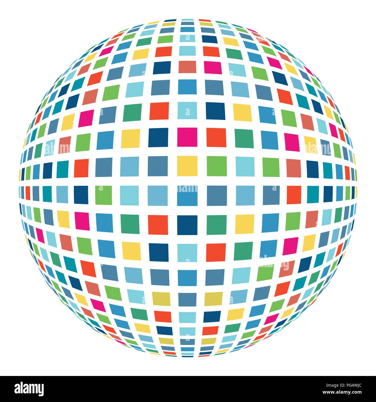Colorful abstract mosaic sphere 3D vector background Stock Vector